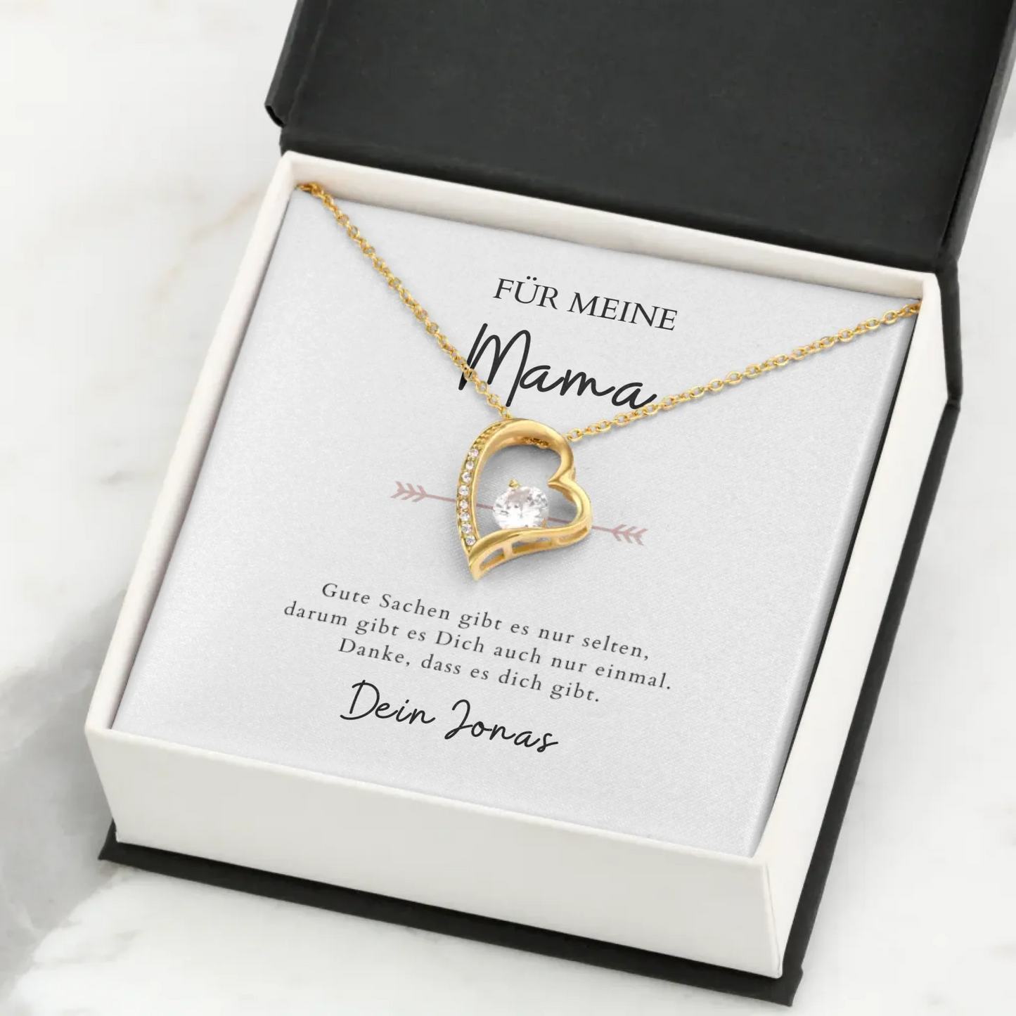 Forever Love "Pour Maman" - Collier avec pendentif coeur & carte personnalisée