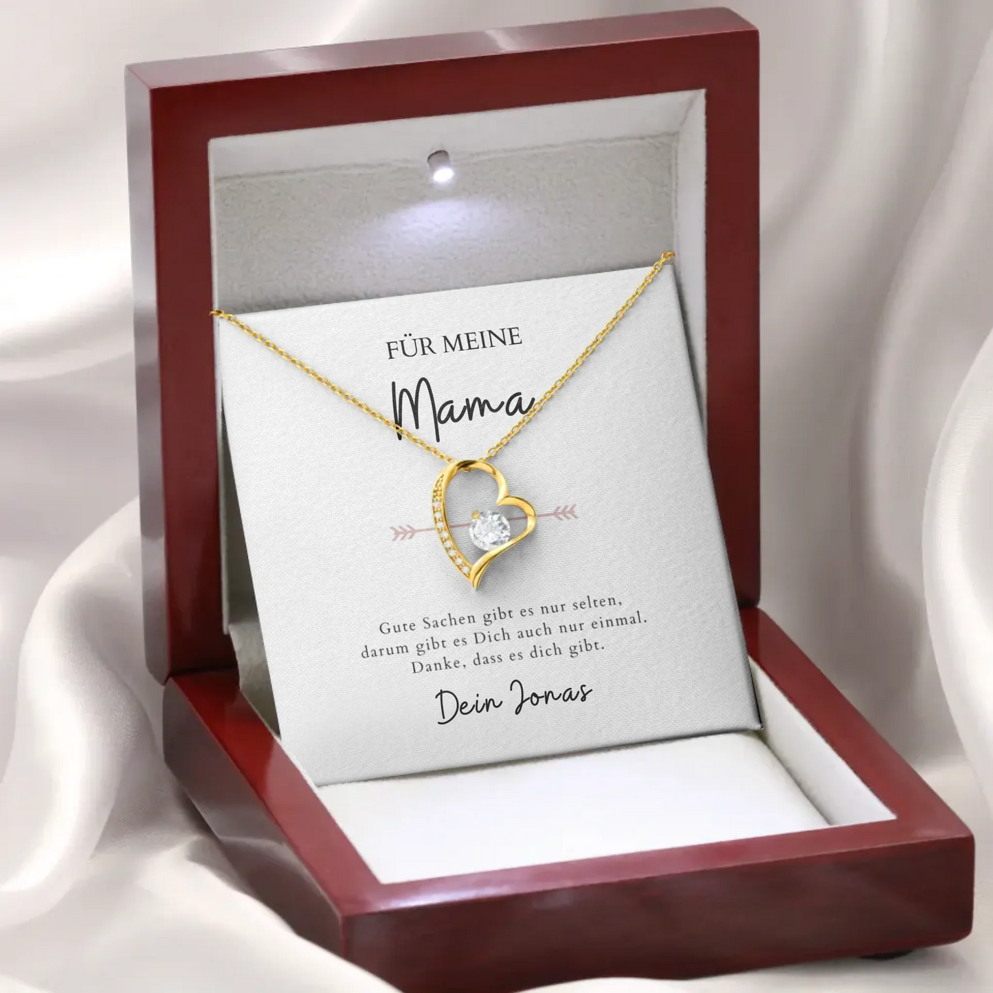 Forever Love "Pour Maman" - Collier avec pendentif coeur & carte personnalisée