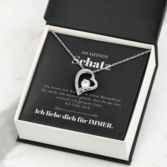 Ik hou van je gouden hart hanger ketting &amp; gepersonaliseerde kaart (Valentijnsdagcadeau)