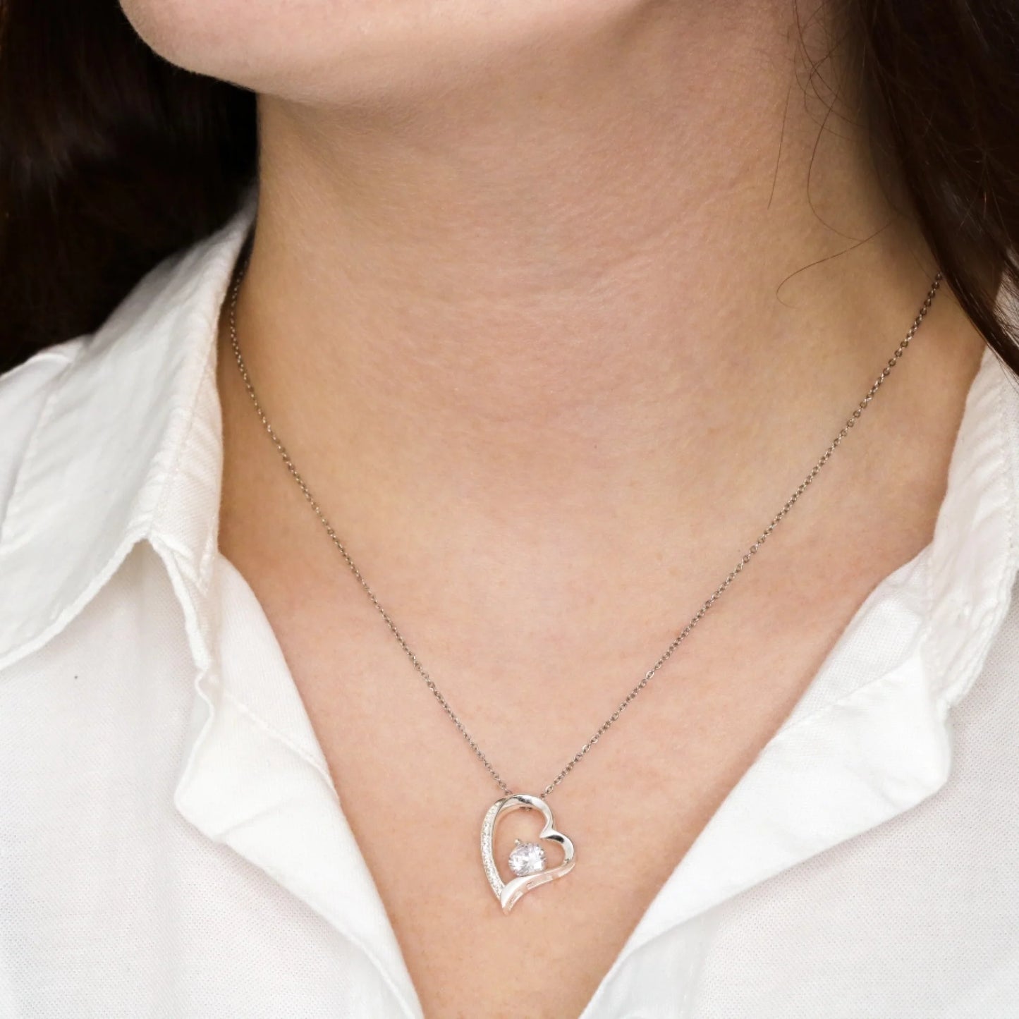 Love of My Life - Collier avec pendentif cœur doré et carte personnalisée (cadeau Saint Valentin)
