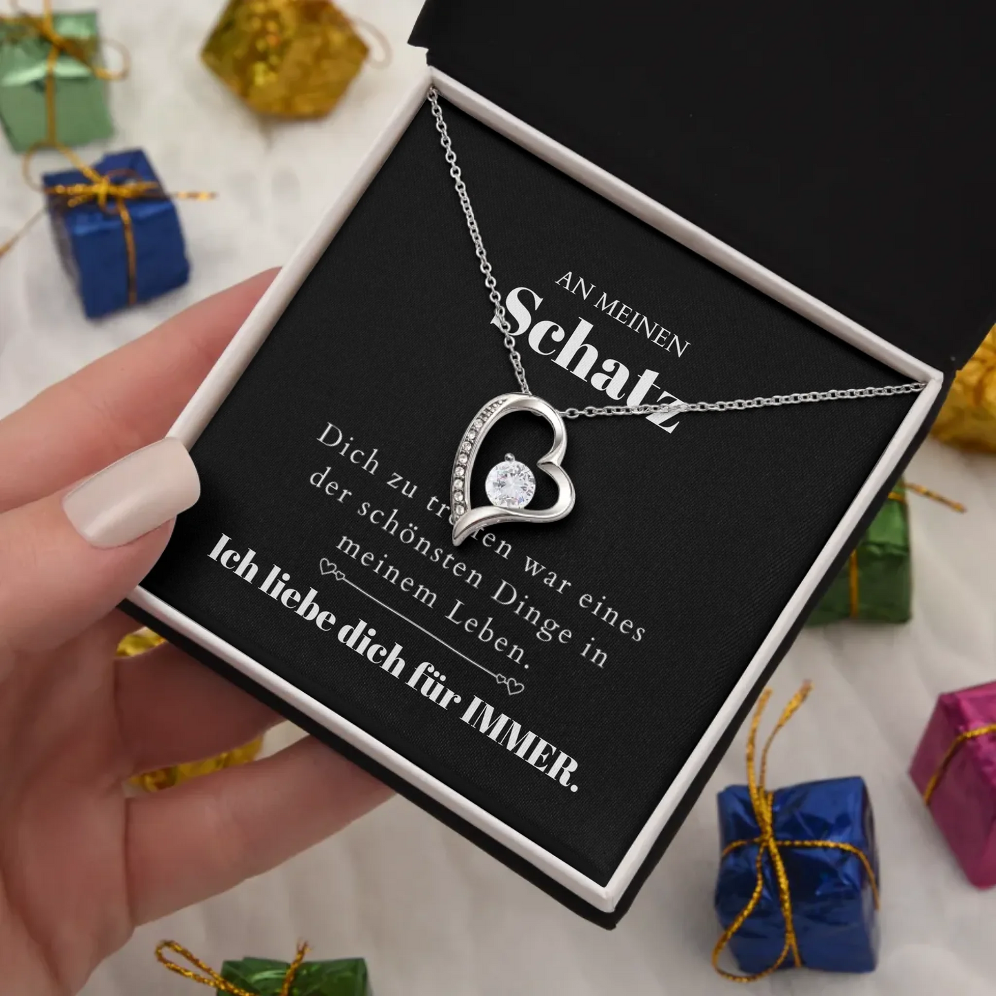 To Meet You - Ketting met gouden hanger en gepersonaliseerde kaart (Valentijnsdagcadeau)