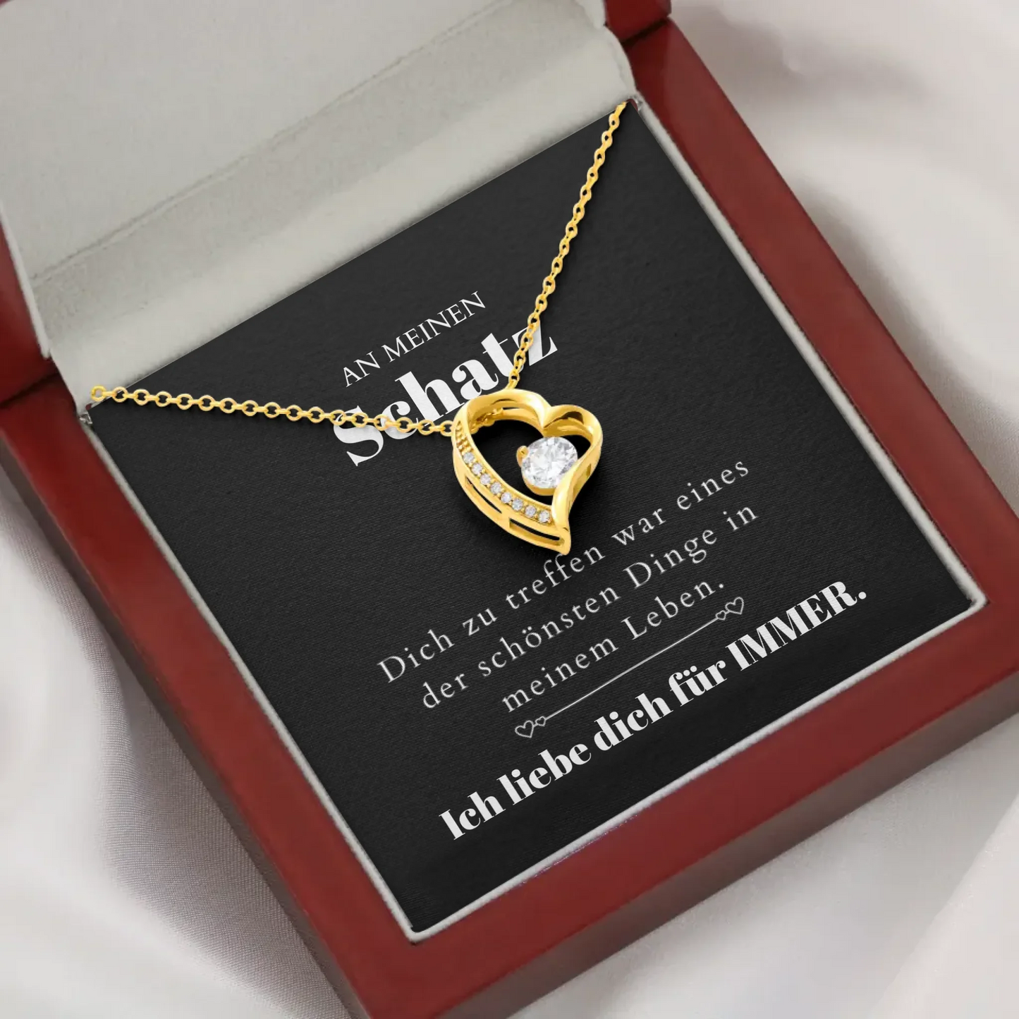 To Meet You - Ketting met gouden hanger en gepersonaliseerde kaart (Valentijnsdagcadeau)