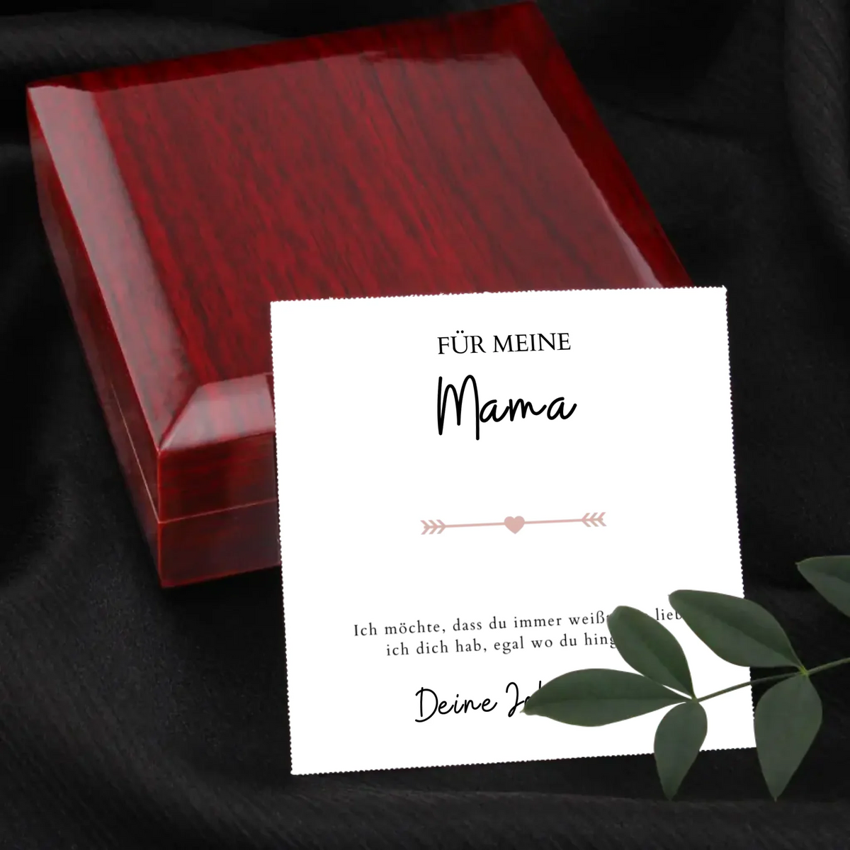 Forever Love "Peu importe où tu vas, maman" - collier avec pendentif coeur &amp; carte personnalisée