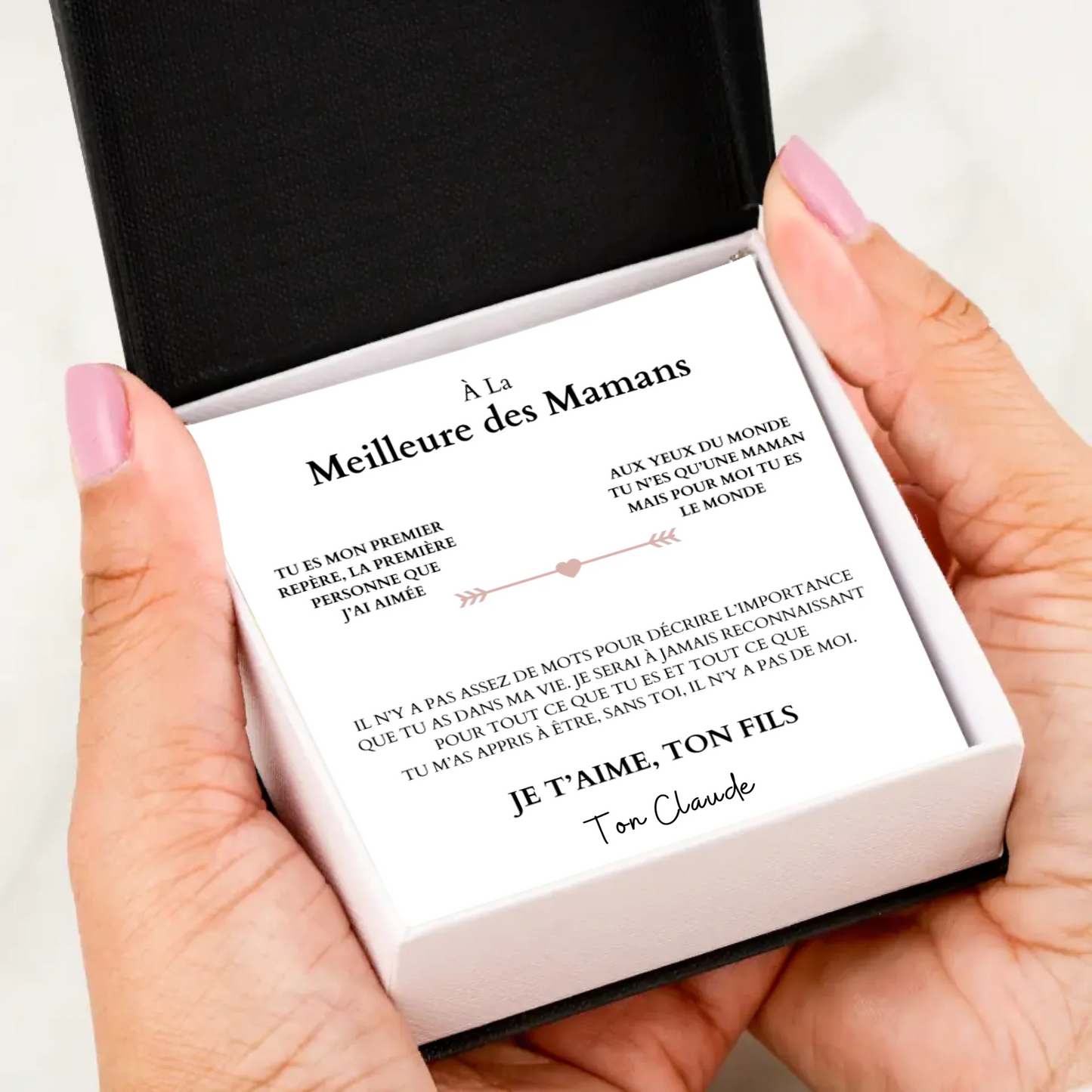 À la meilleure des mamans - Ketting met hangerhart en gepersonaliseerde kaart