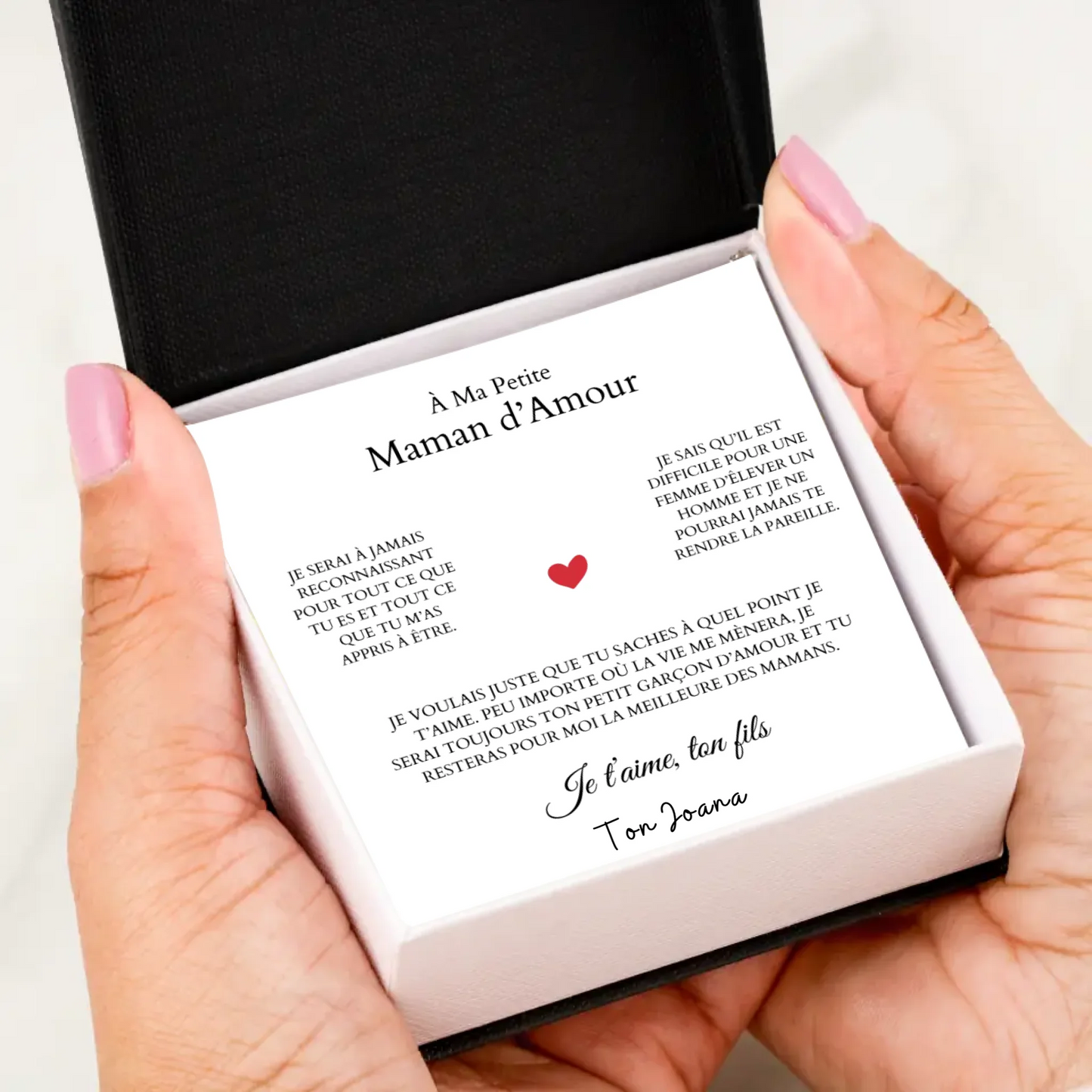 À Ma Petite Maman d'Amour - Ketting met hangerhart en gepersonaliseerde kaart