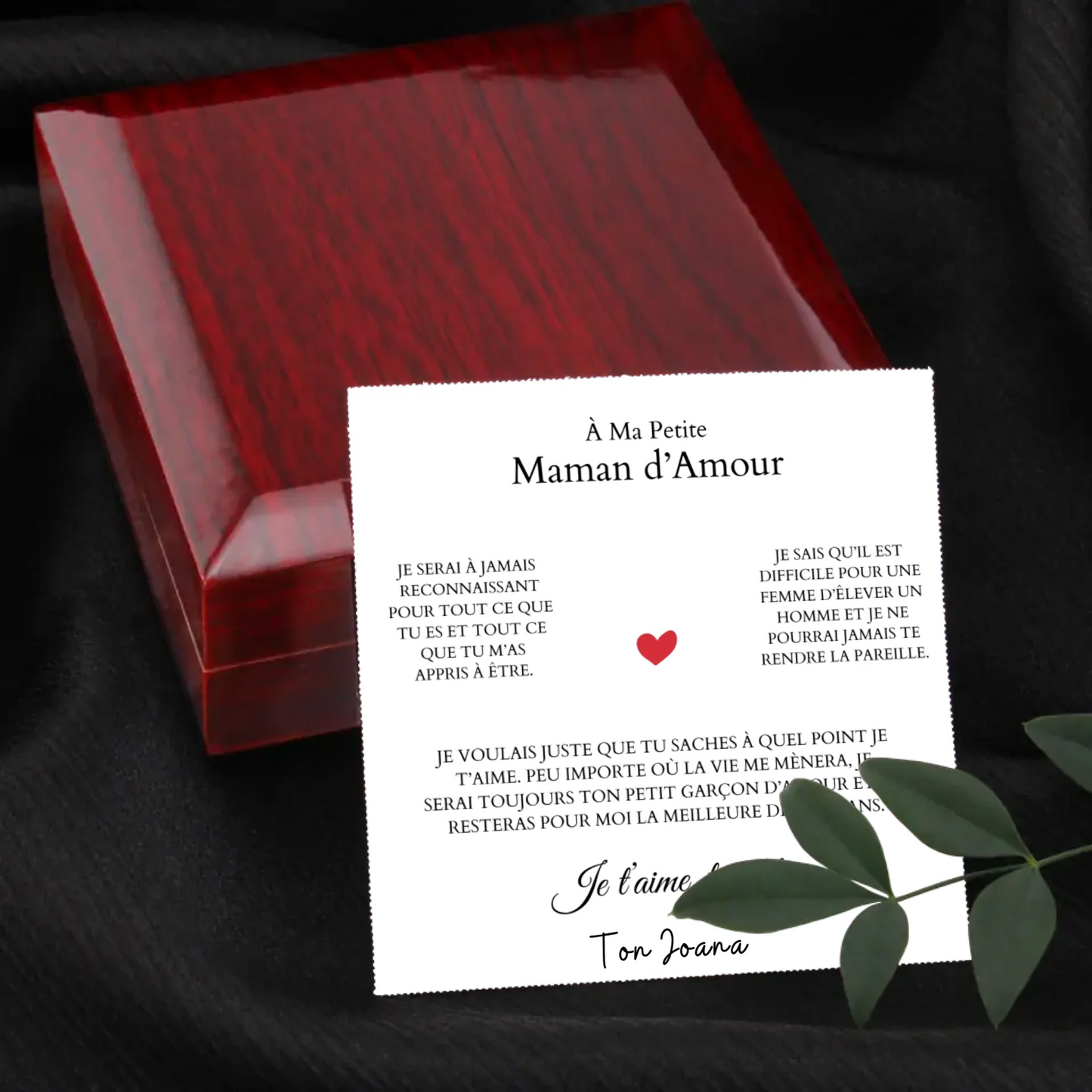 À Ma Petite Maman d'Amour - Ketting met hangerhart en gepersonaliseerde kaart