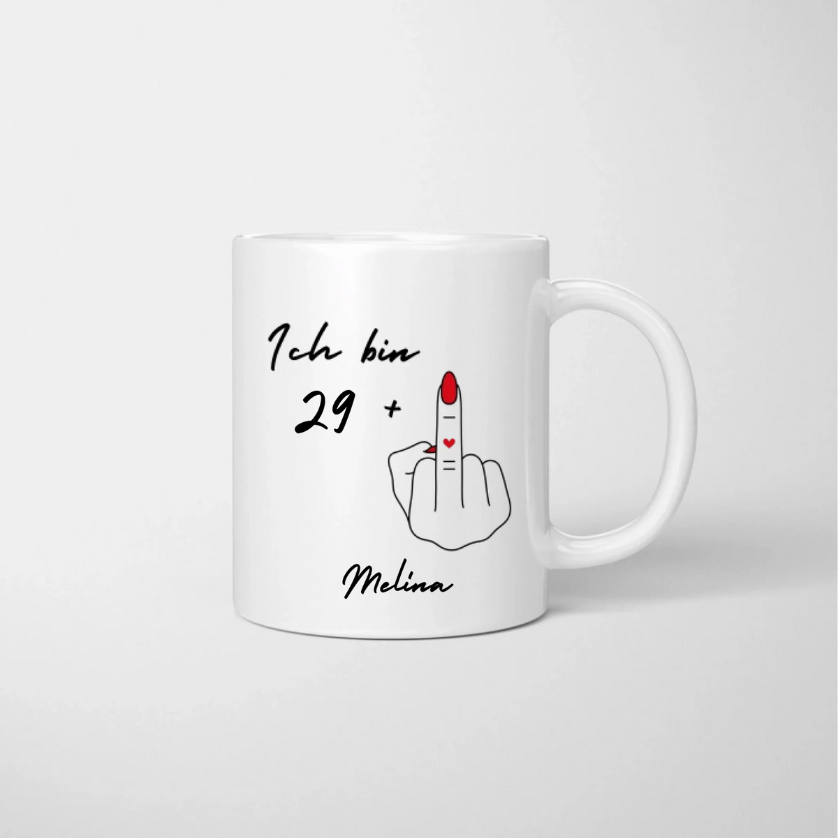 Geburtstagstasse witziges Design Stinkefinger - Personalisierte Tasse für Freundinnen, Kolleginnen, Geschwister