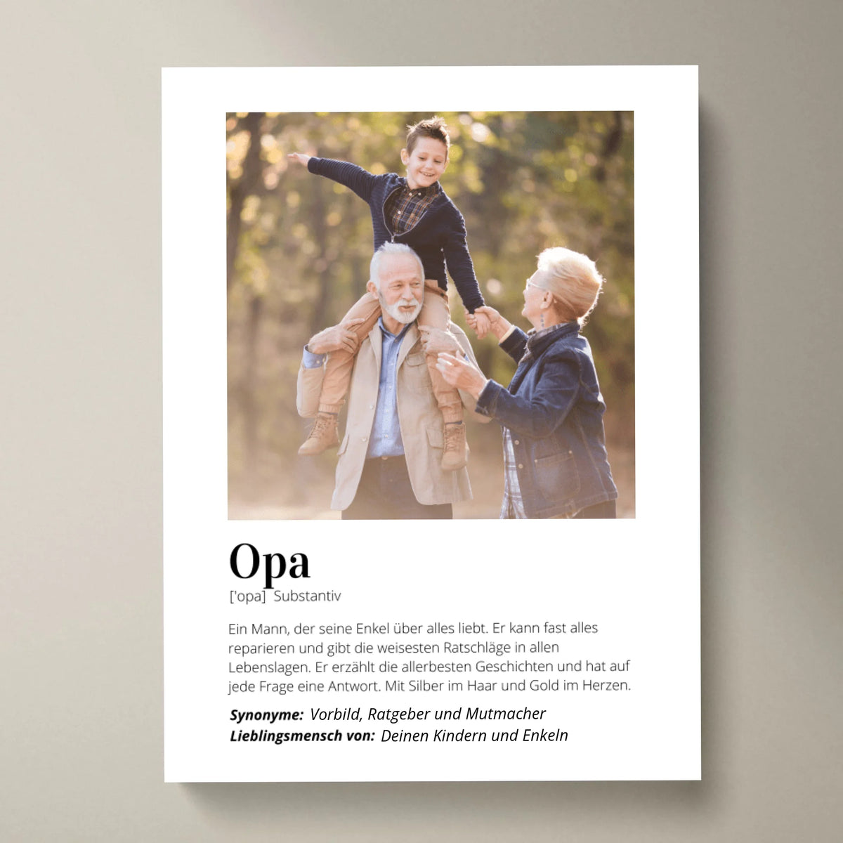 Fotoposter "Definitie" - Persoonlijk geschenk "Opa".