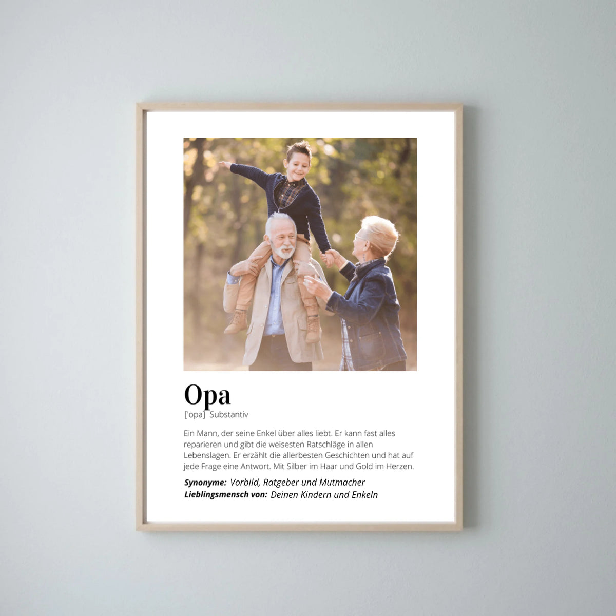 Fotoposter "Definitie" - Persoonlijk geschenk "Opa".