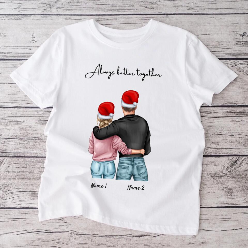 Kerstmis met het beste koppel - Gepersonaliseerd T-shirt