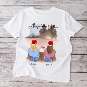 Kerstmis Vriendinnen met Drank - Gepersonaliseerd T-Shirt