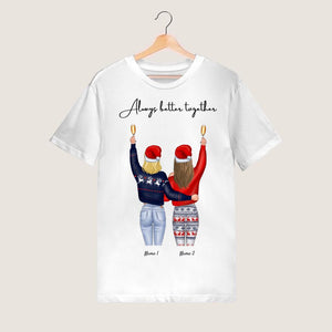 Noël Copines Cheers - T-shirt personnalisé (2-3 femmes)