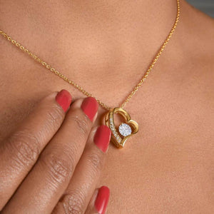 Forever Love "Femme de rêve" - Collier avec pendentif coeur en or & carte personnalisée