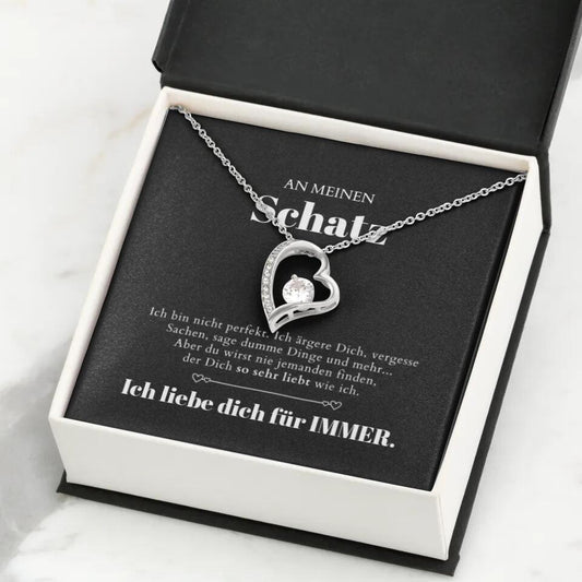 À mon chéri - Collier avec pendentif cœur en or & carte cadeau personnalisée