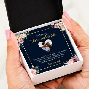 Forever Love "Best Woman" - Ketting met hartvormige hanger & gepersonaliseerde fotokaart