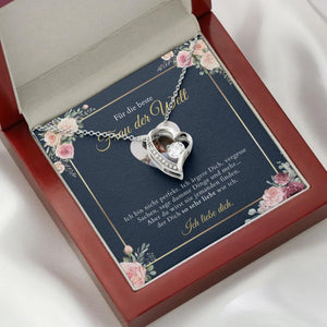 Forever Love "Meilleure femme" - Collier avec pendentif coeur & carte photo personnalisée