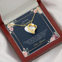 Afbeelding in Gallery-weergave laden, Forever Love &quot;Droomvrouw&quot; - Ketting met gouden harten hanger &amp; gepersonaliseerde kaart
