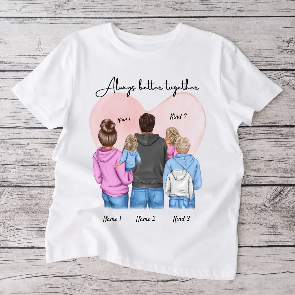 Mijn favoriete mensen - Gepersonaliseerd T-shirt moeder, vader, kinderen (100% katoen, unisex)