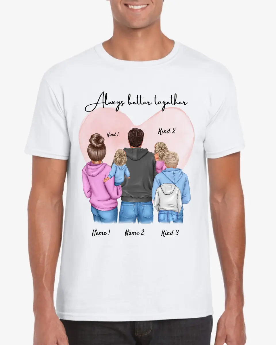 Mijn favoriete mensen - Gepersonaliseerd T-shirt moeder, vader, kinderen (100% katoen, unisex)