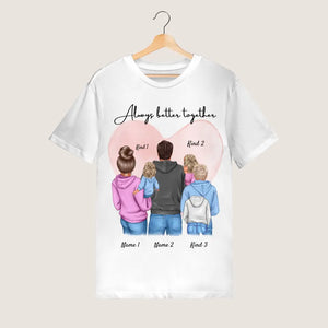 Ma famille, mes personnes préférées - T-shirt personnalisé (parents & 1-4 enfants)