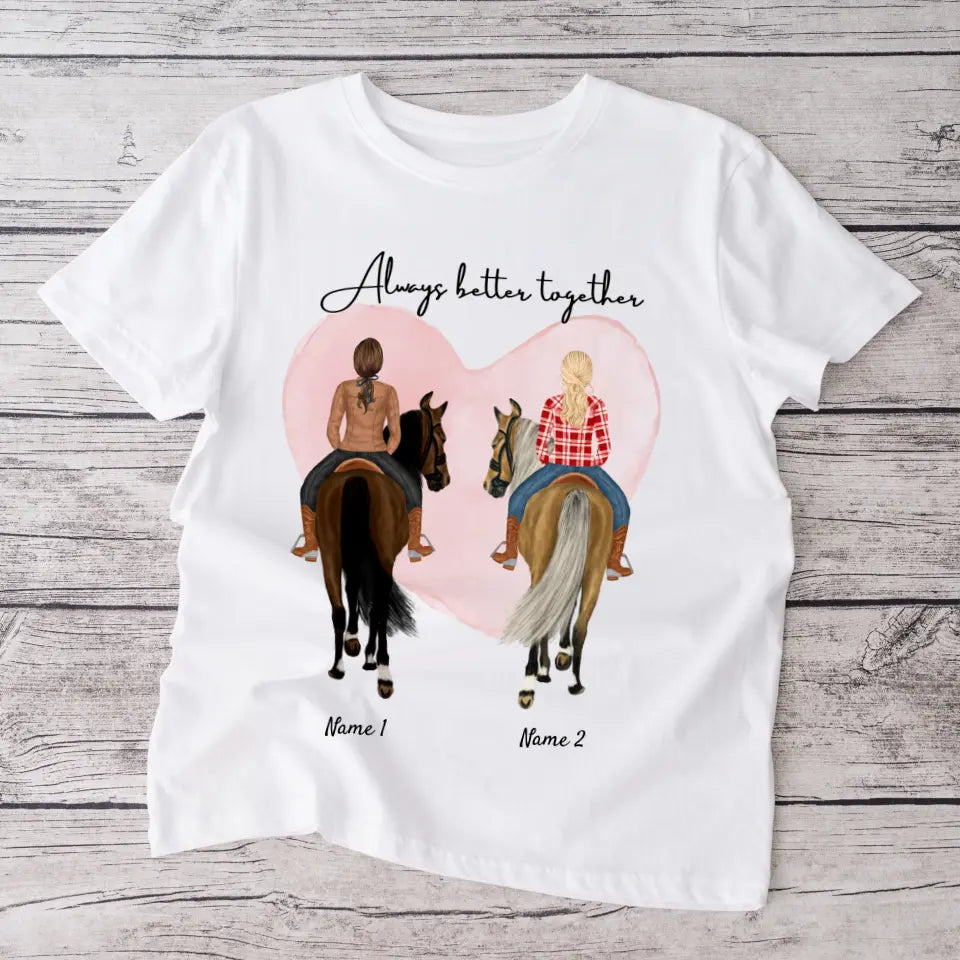 Meilleures amies des chevaux - T-shirt personnalisé (1-3 cavalières)