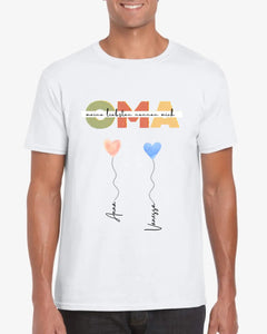 Mes proches m'appellent OMA - T-shirt personnalisé grand-mère avec petits-enfants (100% coton, unisexe)