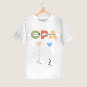 Mes proches m'appellent OPA - T-shirt personnalisé Grand-père avec petits-enfants (100% coton, unisexe)