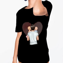 Afbeelding in Gallery-weergave laden, Kind met papa - Gepersonaliseerd T-shirt voor kinderen (100% katoen, unisex)
