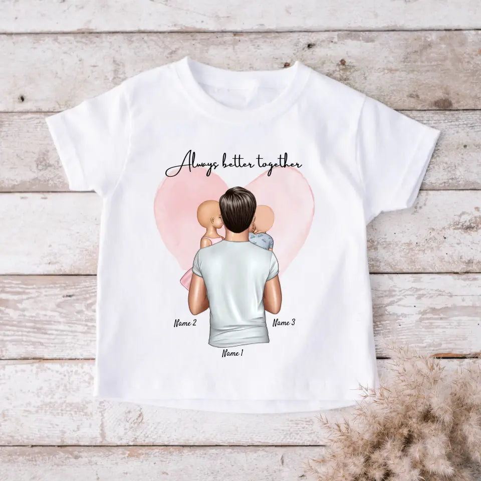 Kind met papa - Gepersonaliseerd T-shirt voor kinderen (100% katoen, unisex)