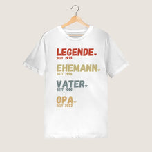 Charger l&#39;image dans la galerie, Pour grand-père - Légende depuis - T-shirt personnalisé pour pères &amp; grands-pères (100% coton, unisexe)
