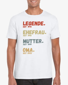 Pour Mamie - Légende depuis - T-shirt personnalisé pour les mères & grands-mères (100% coton, unisexe)